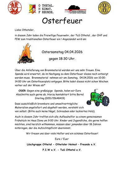 Osterfeuer 2026